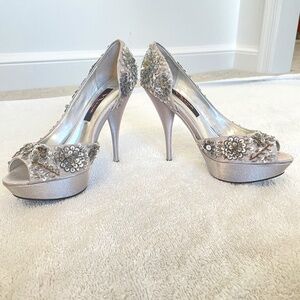 Nina Silver Sequined Shoes
